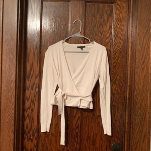 Cream wrap sweater Banana Republic